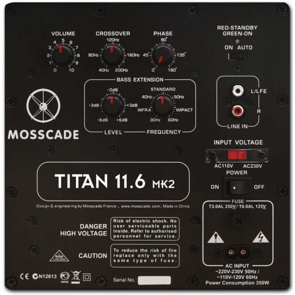 Mosscade Titan 11.6 MK2 - Caisson de basses Laqué noir