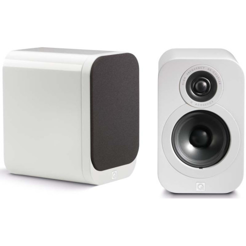 Q Acoustics 3010 - Enceintes Bibliothèques Graphite Mat, Noyer, Cuir Noir, Laqué Blanc ou Noir