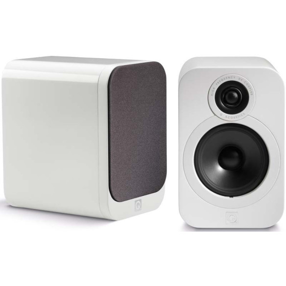 Q Acoustics 3020 - Enceintes Bibliothèques Graphite Mat, Noyer, Cuir Noir, Laqué Blanc ou Noir