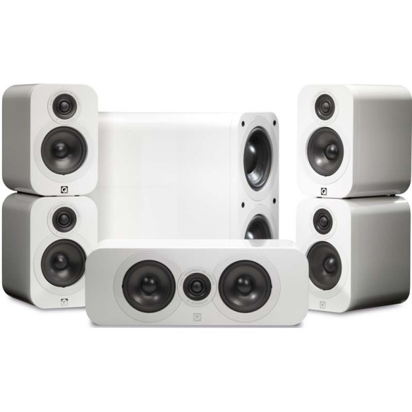 Q Acoustics 3000 5.1 - Pack home cinema Graphite Mat, Noyer, Cuir Noir, Laqué Blanc ou Noir