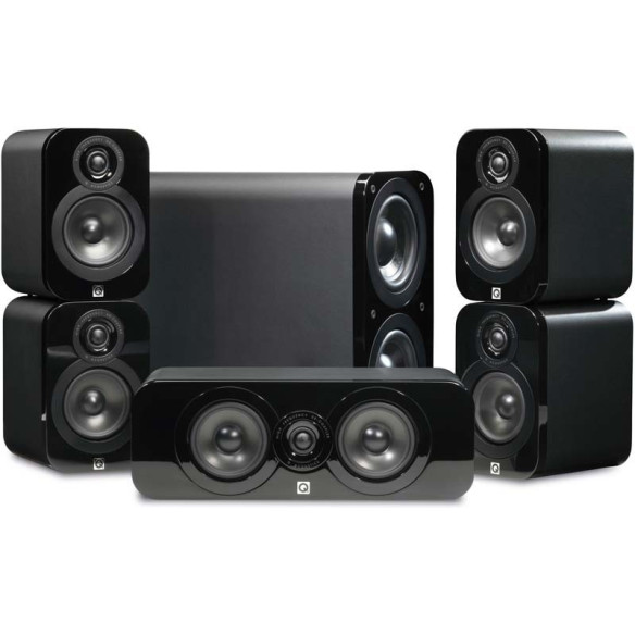 Q Acoustics 3000 5.1 - Pack home cinema Graphite Mat, Noyer, Cuir Noir, Laqué Blanc ou Noir