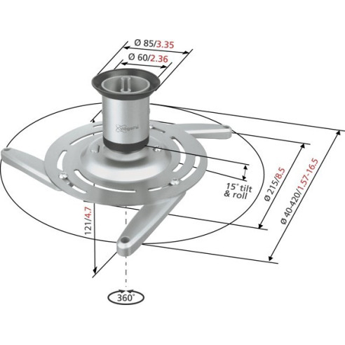 VOGEL'S PPC200 - Support plafond universel pour vidéoprojecteur