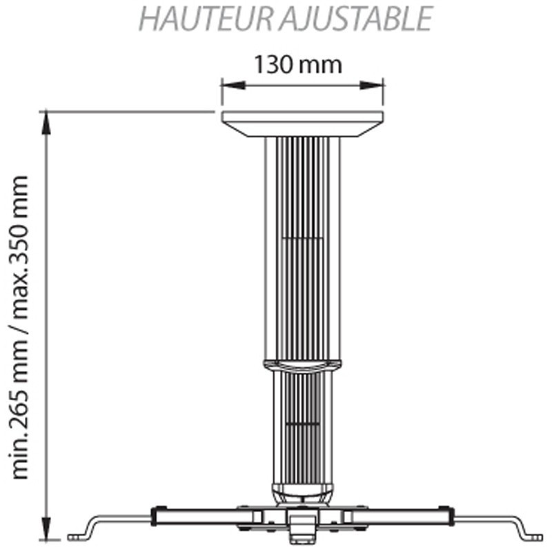 Support vidéoprojecteur universel pour plafond ajustable