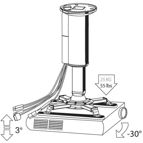Lumene Ceiling Projector Mount - Support plafond universel pour vidéoprojecteur