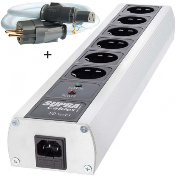 Multiprise Supra MD06 SP MK3 + Câble secteur Supra LoRad 2.5 MK2 1,5m