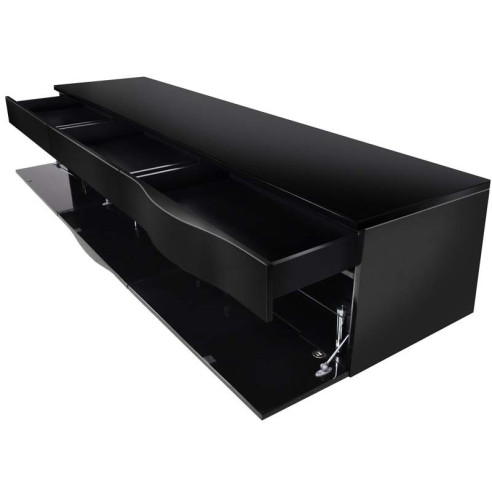 Norstone Cikor - Meuble TV - Laque Noir ou Laqué Blanc