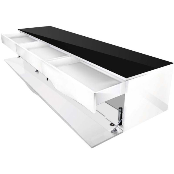 Norstone Cikor - Meuble TV - Laque Noir ou Laqué Blanc