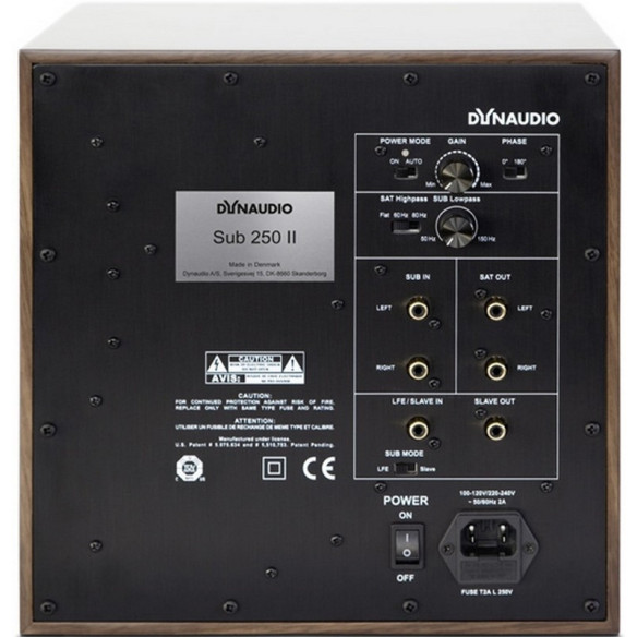 Dynaudio SUB 250 II - Caisson de basses Noyer, Rosewood, Satin Noir ou Blanc