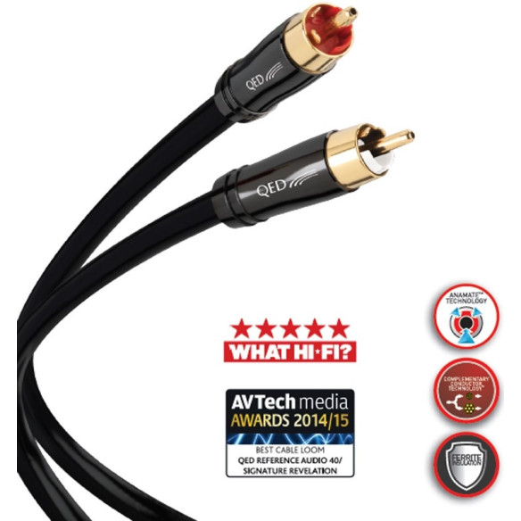 QED Performance Audio 40 - Câble de modulation RCA stéréo 0,6m / 1m / 2m / 3m