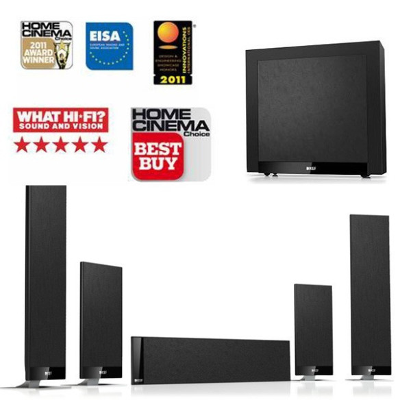 KEF T205 - Pack enceintes slim ultra plate noir